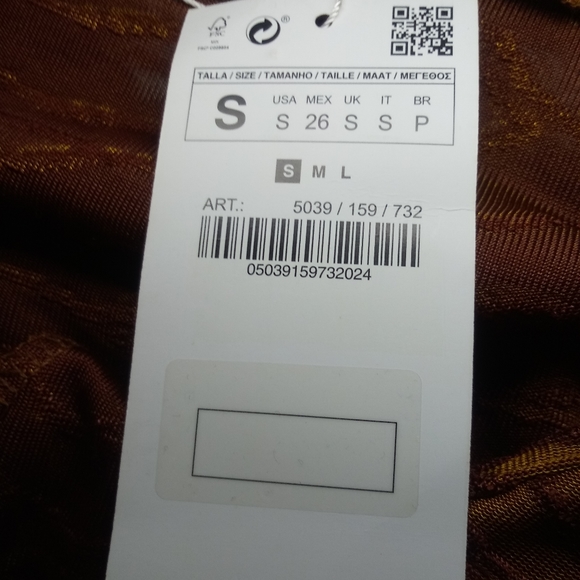 NWT ZARA Pleated Jacquard Wrap Skirt - Picture 7 of 7